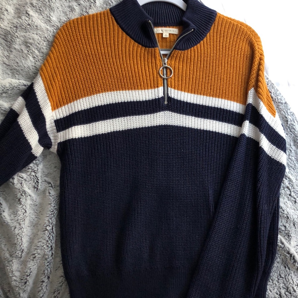 Knit quart zip stripe sweater from pacsun